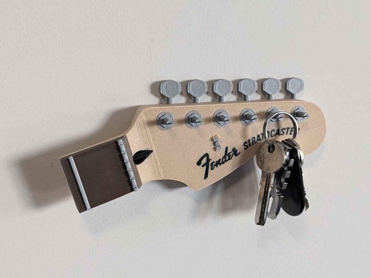 Fender Stratocaster Guitar Key Holder – Wall-Mounted Music Lover Organizer