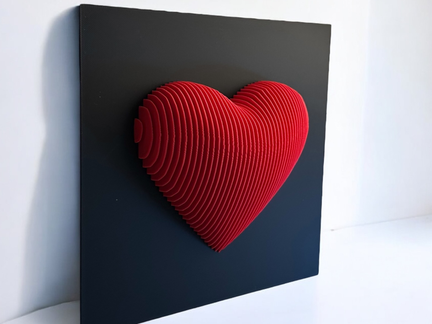 Heart Layered Sculpture – Modern  Wall Art Decor