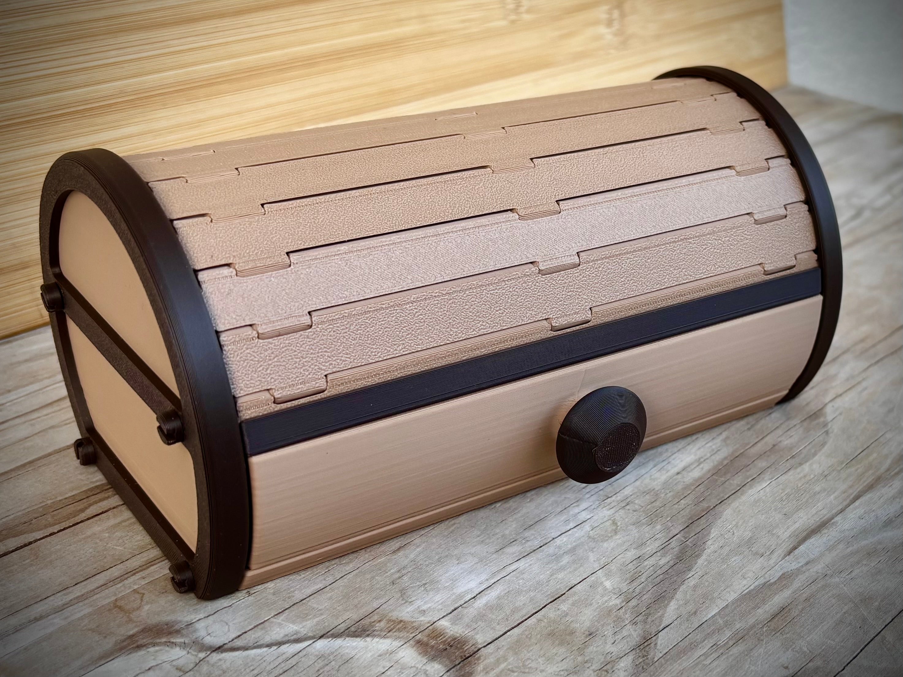 Cylinder Tambour Box – A Stylish and Practical Roll-Top Organizer