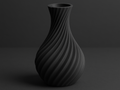 Modern Spiral Black Decorative Vase