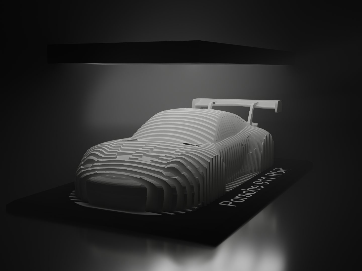 Porsche 911 RSR Layered Sculpture – Motorsport Wall Art Decor