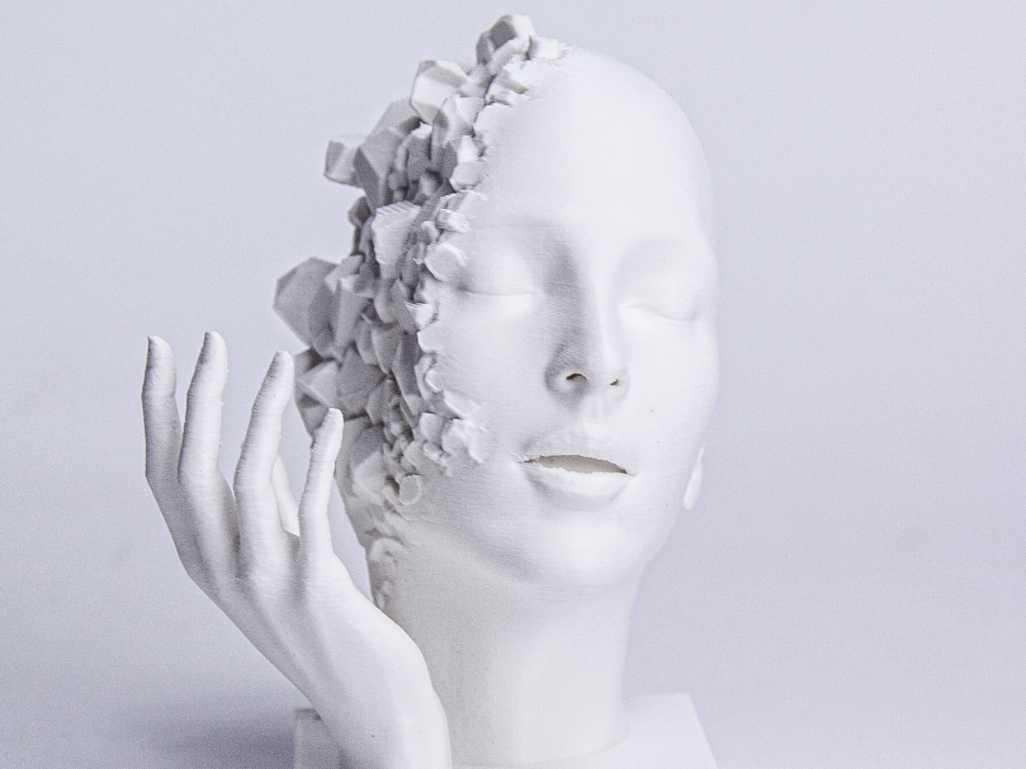 Shattered Serenity Sculpture – Abstract Modern Art Decor